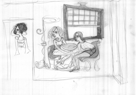 Girls drinking coffee